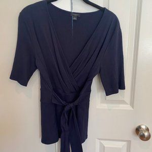 Ann Taylor Factory Blue Wrap Shirt - Size Medium